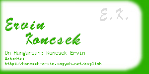 ervin koncsek business card